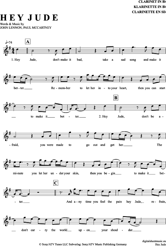 gallery: Hey Jude , Beatles, The, Klarinette in B