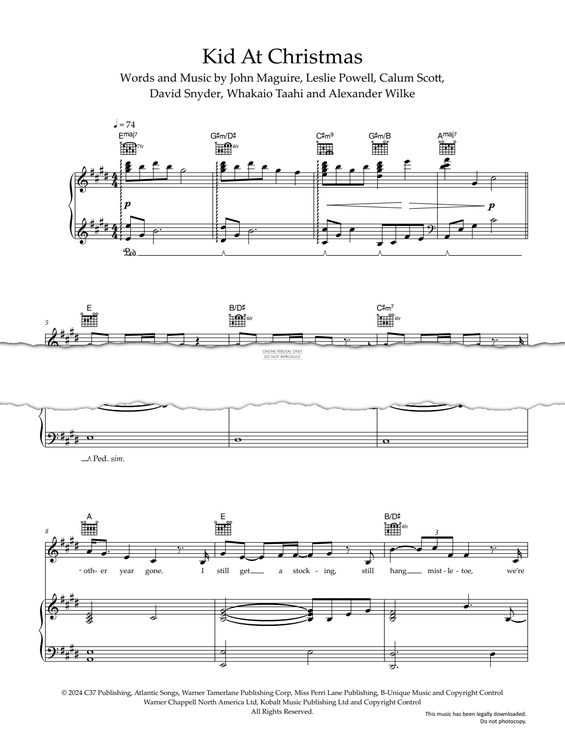 Produktgalerie: Seite 1 von 1 Kid At Christmas, Calum Scott, Gesang, Gitarre, Klavier