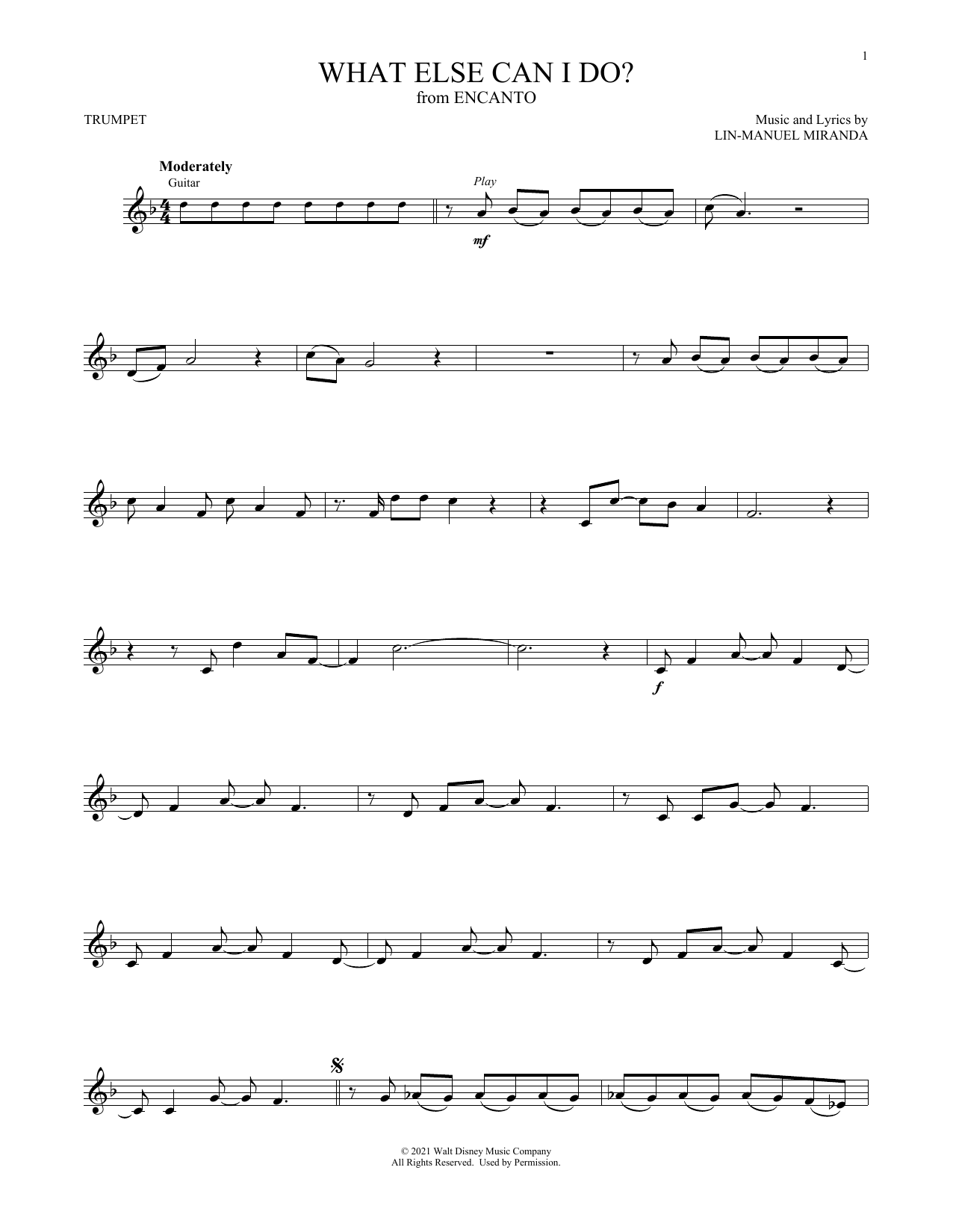 Produktgalerie: Seite 1 von 1 What Else Can I Do? (from Encanto), Lin-Manuel Miranda, Trompete