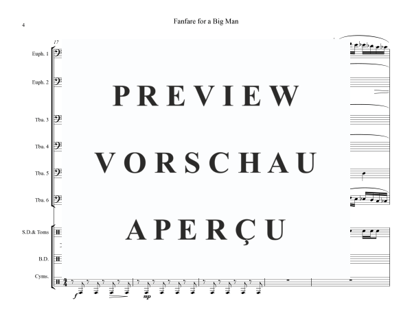 Produktgalerie: Seite 6 von 11 Fanfare for a Big Man, , (Tuba Ensemble EETTTT + Percussion)