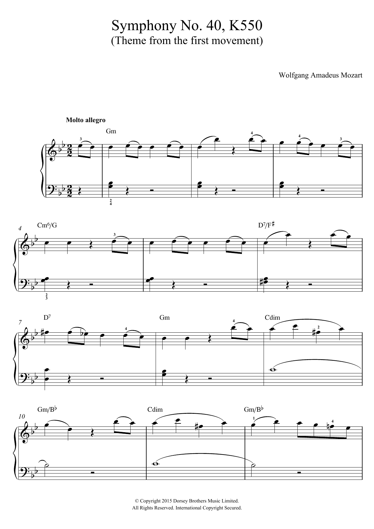 Produktbild zu: Symphony No. 40 in G Minor K550, 1st Movement Theme