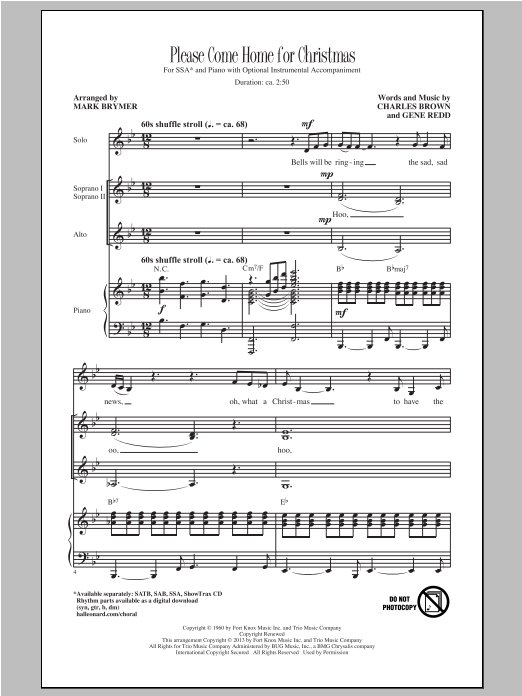 Product gallery: Page 1 of 1 Please Come Home For Christmas (arr. Mark Brymer), Cee Lo Green