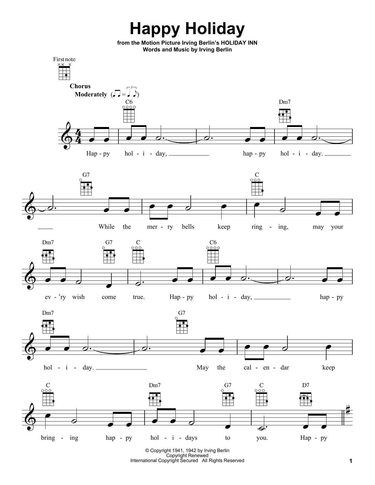 Product gallery: Page 1 of 1 Happy Holiday, Irving Berlin