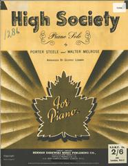 cover: High Society, Walter Melrose, Klavier