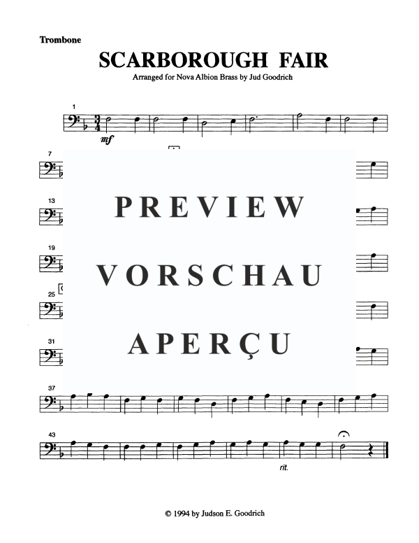 Product gallery: Page 9 of 11 Scarborough Fair, , Brass Quintet
