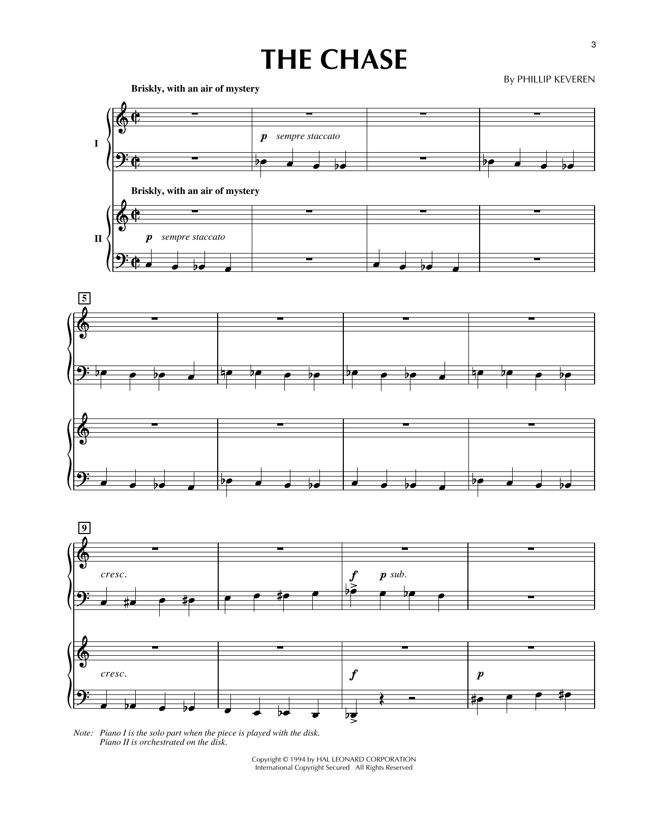 Product picture to: The Chase (from Presto Scherzo) (for 2 pianos)