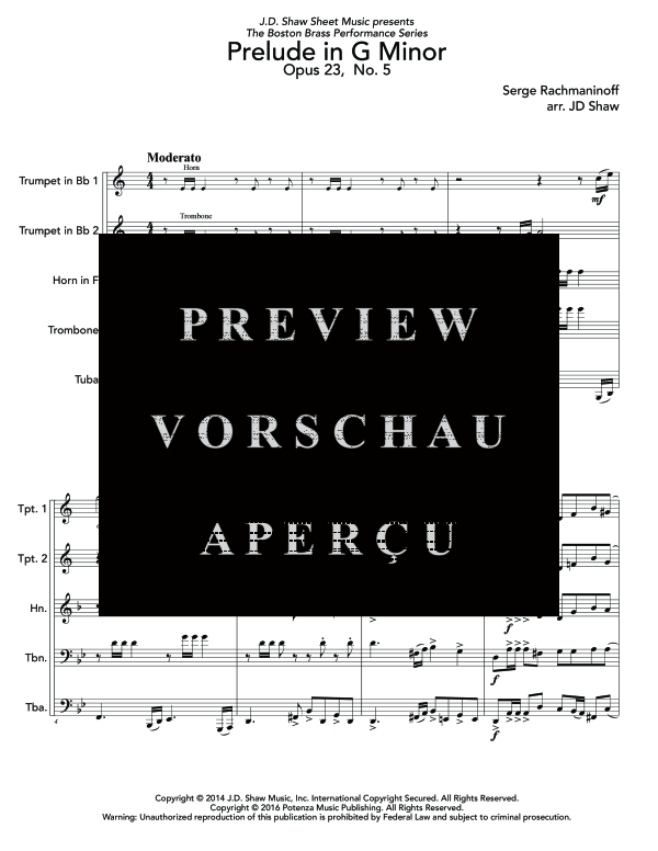 Produktgalerie: Seite 5 von 11 Prelude in G Minor, , (Blechbläser Quintett)