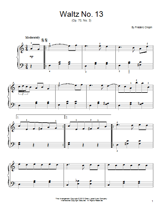 Product picture to: Waltz No. 13, Op. 70, No. 3