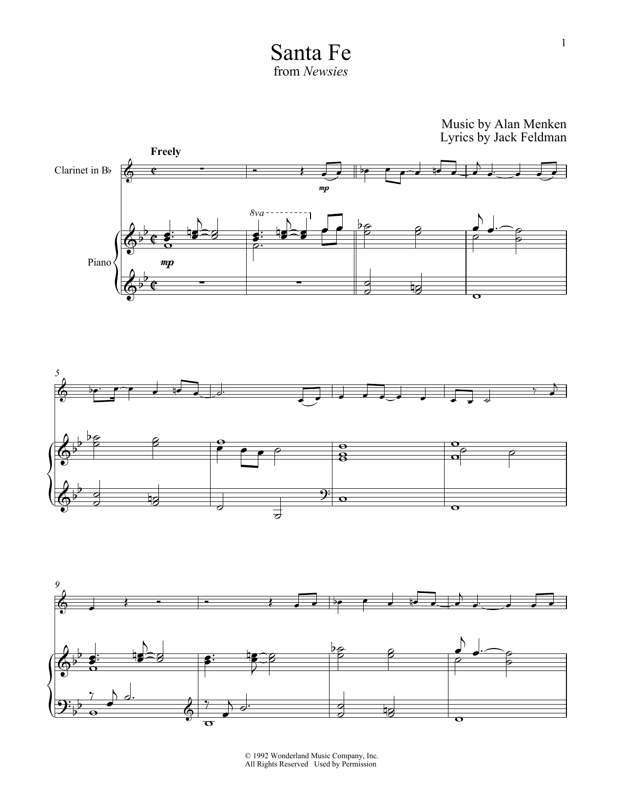 Produktbild zu:  Santa Fe (from Newsies) - Alan Menken