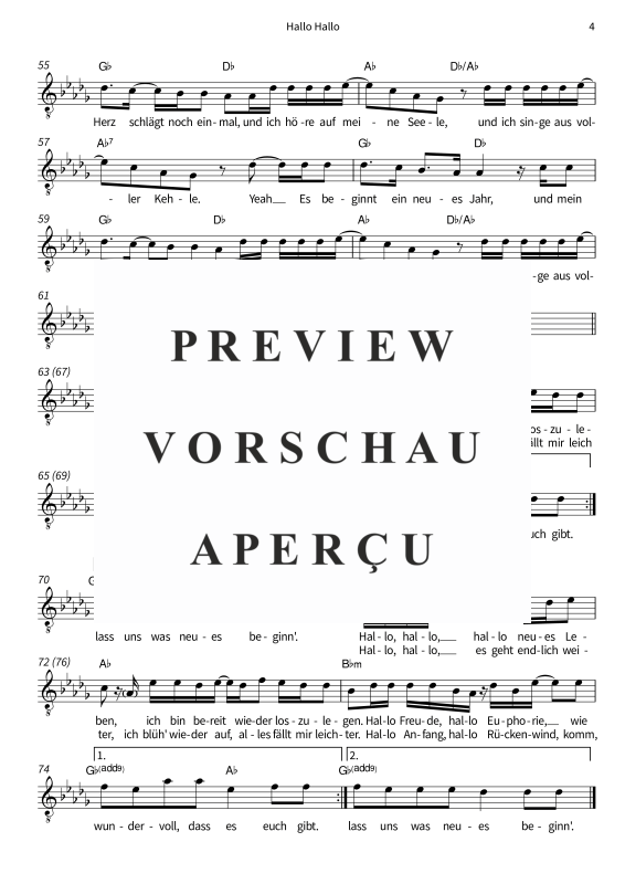 Produktgalerie: Seite 6 von 6 Hallo Hallo, Berge, (Leadsheet)