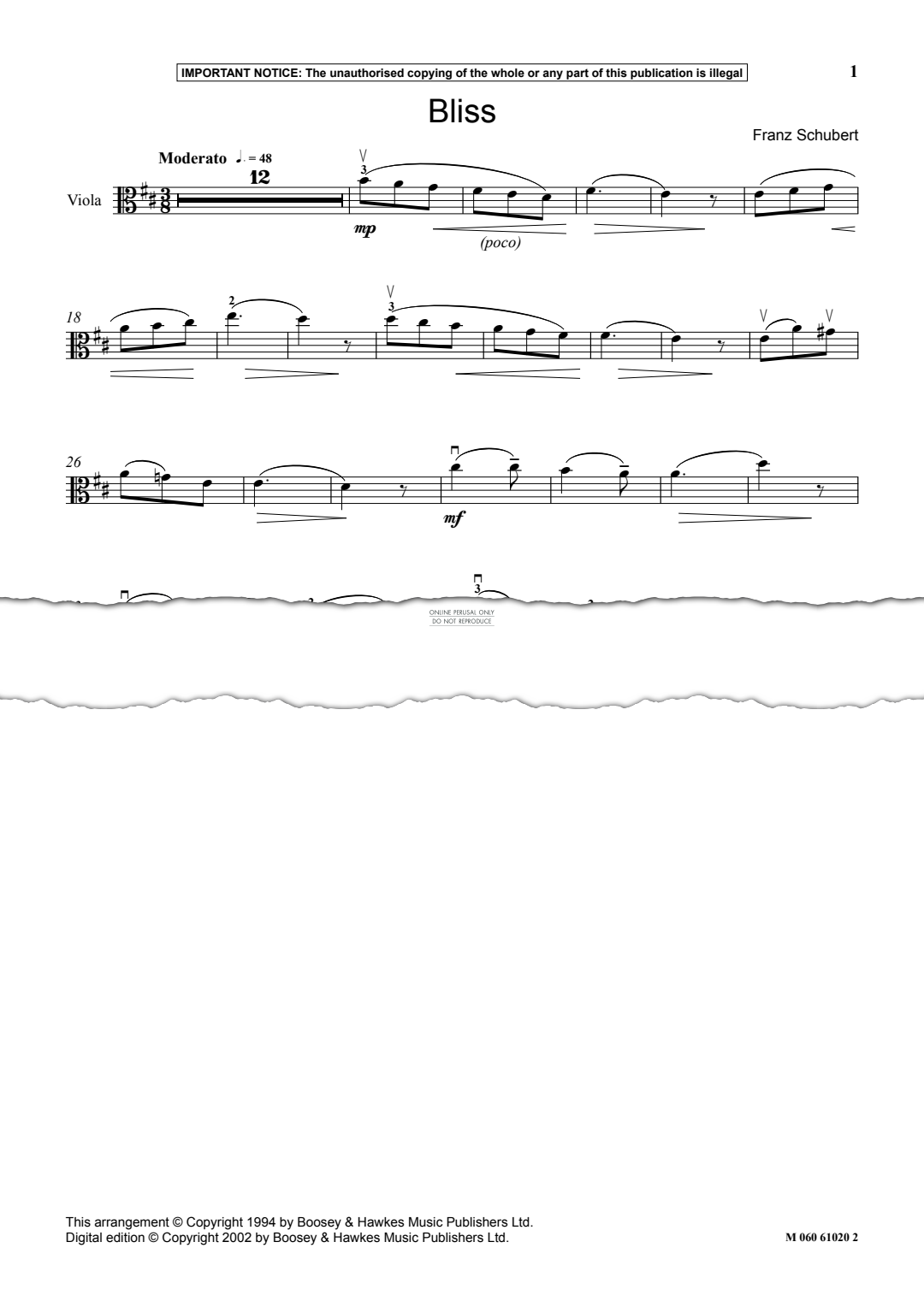 Produktgalerie: Seite 1 von 1 Bliss, Franz Schubert, Keyboard, Viola