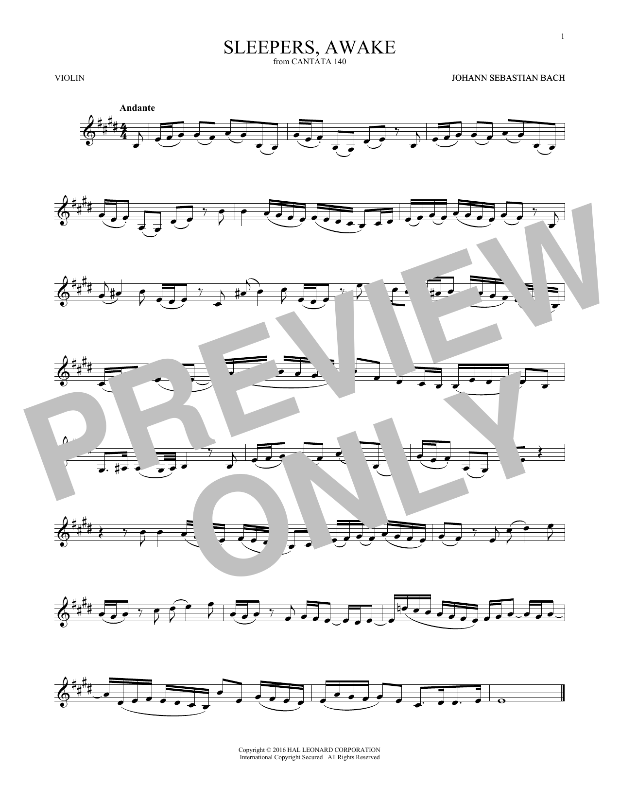 Produktgalerie: Seite 1 von 1 Sleepers, Awake (Wachet Auf), Johann Sebastian Bach, Violine