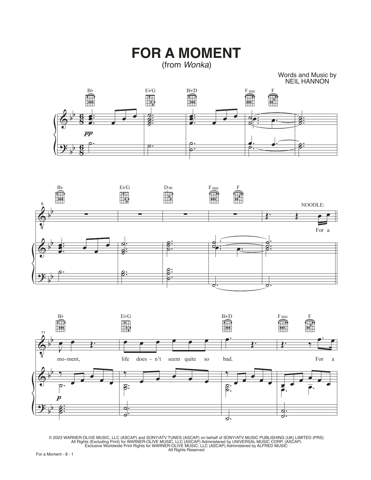 Produktbild zu: For A Moment (from Wonka)