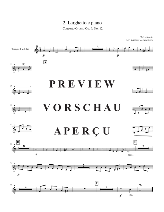 Produktgalerie: Seite 15 von 15 Zwei Stücke von Händel, , (2xTromp in B/C, Horn in F (Pos), Pos)