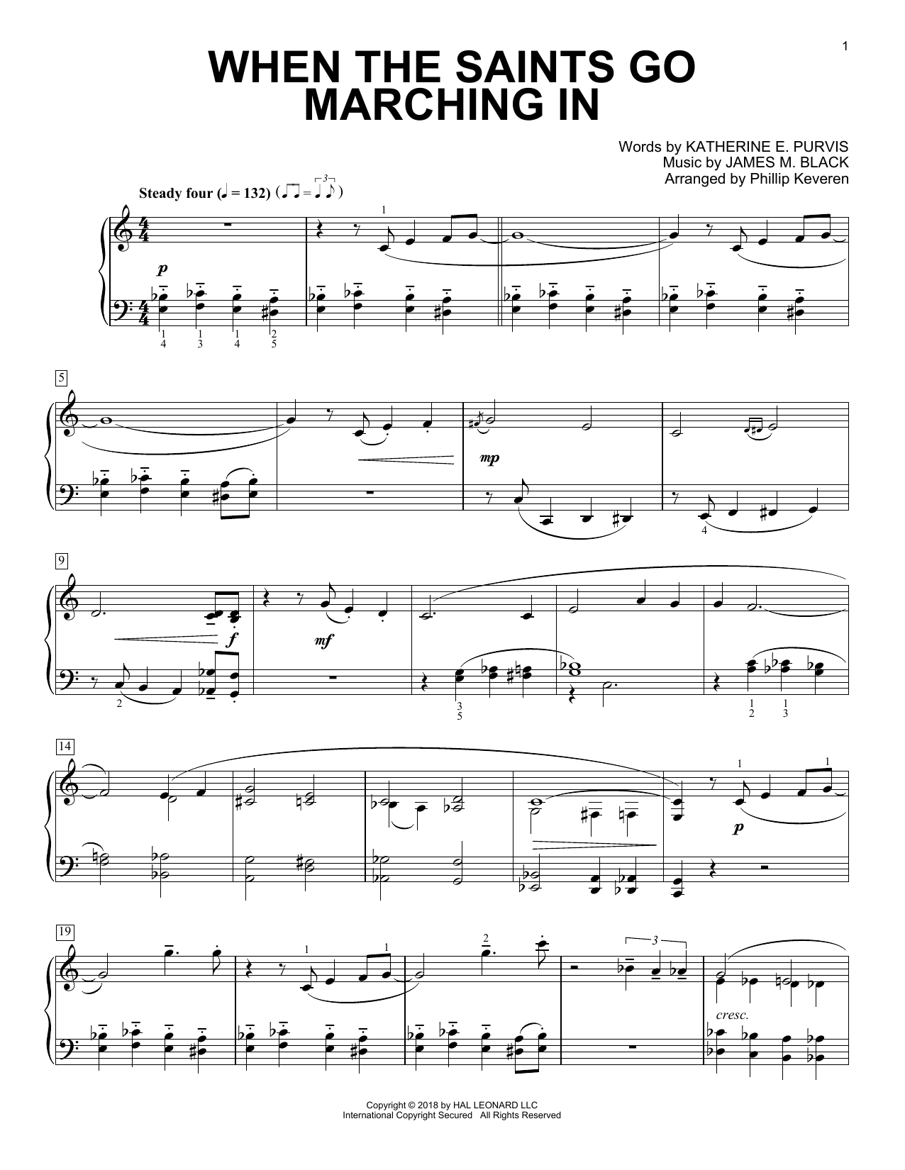 Product picture to: When The Saints Go Marching In [Classical version] (arr. Phillip Keveren)