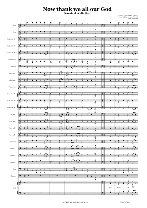 Produktgalerie: Seite 1 von 11 Nun danket alle Gott, , Gemischter Chor und Concert Band
