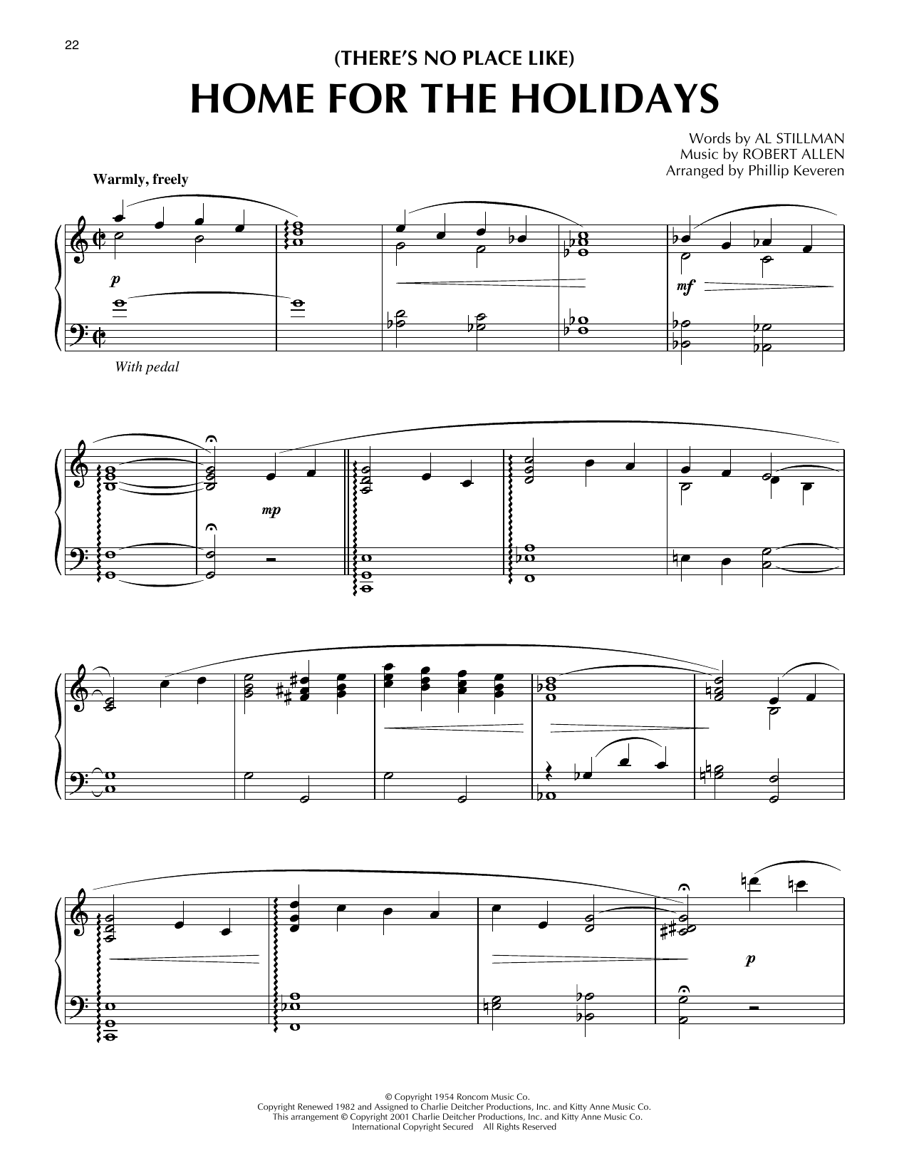 Product picture to: (There's No Place Like) Home For The Holidays [Jazz version] (arr. Phillip Keveren)