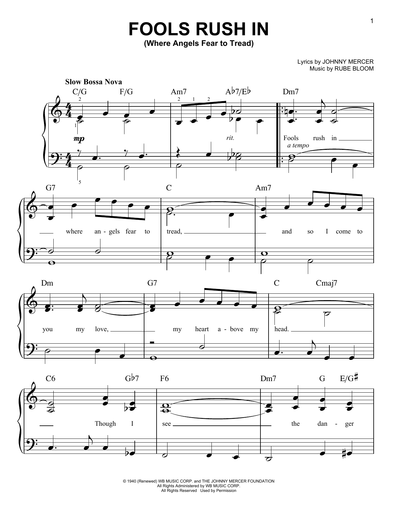 Produktbild zu: Fools Rush In (Where Angels Fear To Tread)