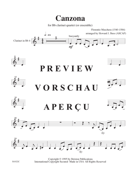 Product gallery: Page 14 of 15 Canzona , , (4 clarinets)