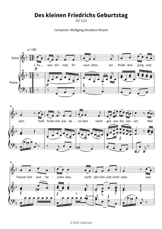 Produktbild zu: Des kleinen Friedrichs Geburtstag - KV 529Wolfgang Amadeus Mozart