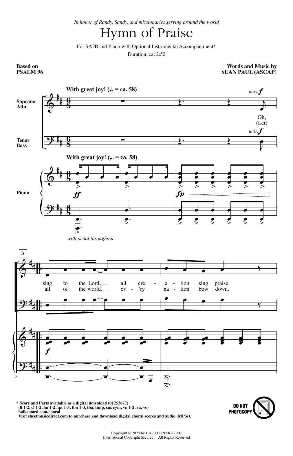 Produktbild zu: Hymn Of Praise