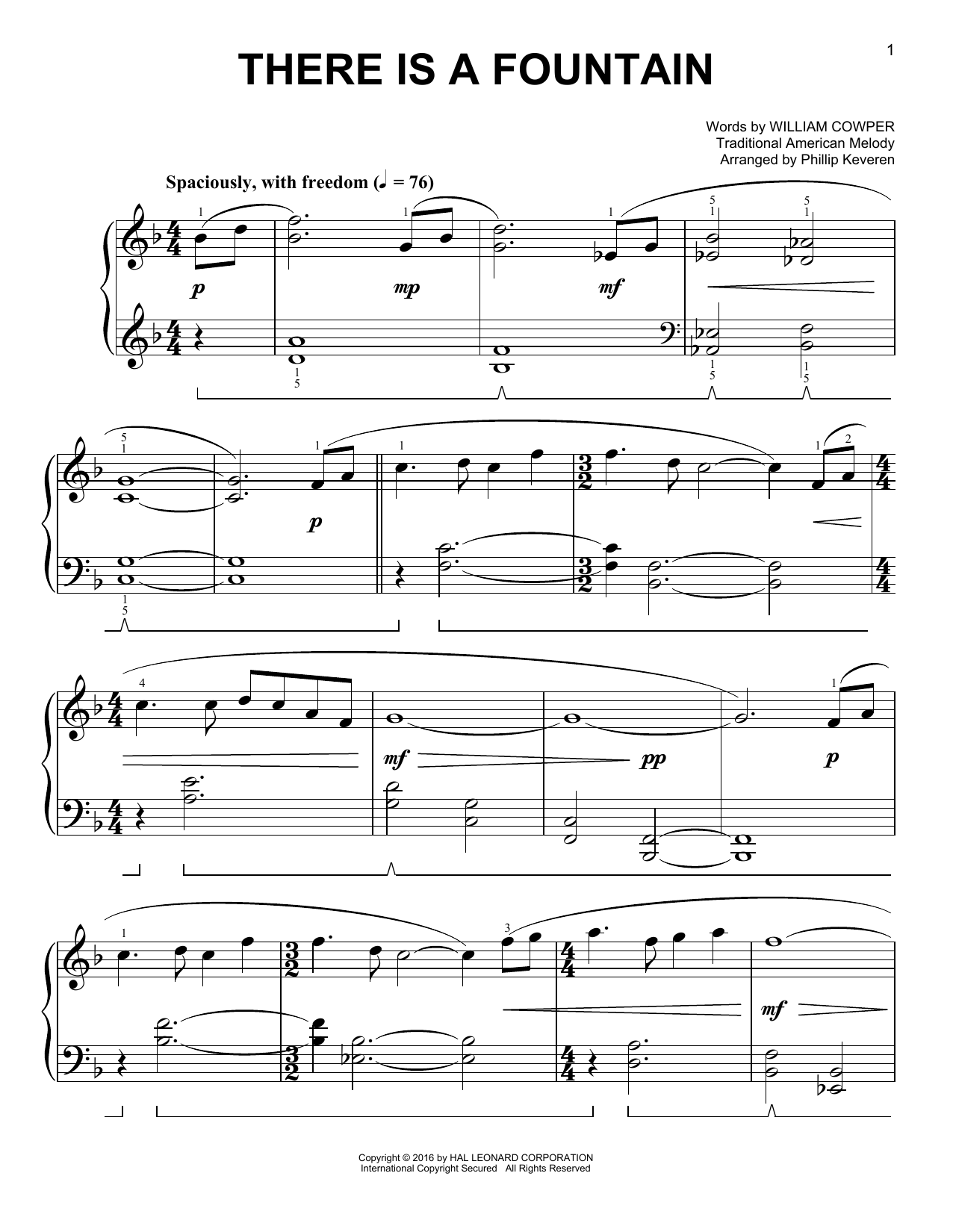 Product picture to: There Is A Fountain [Classical version] (arr. Phillip Keveren)