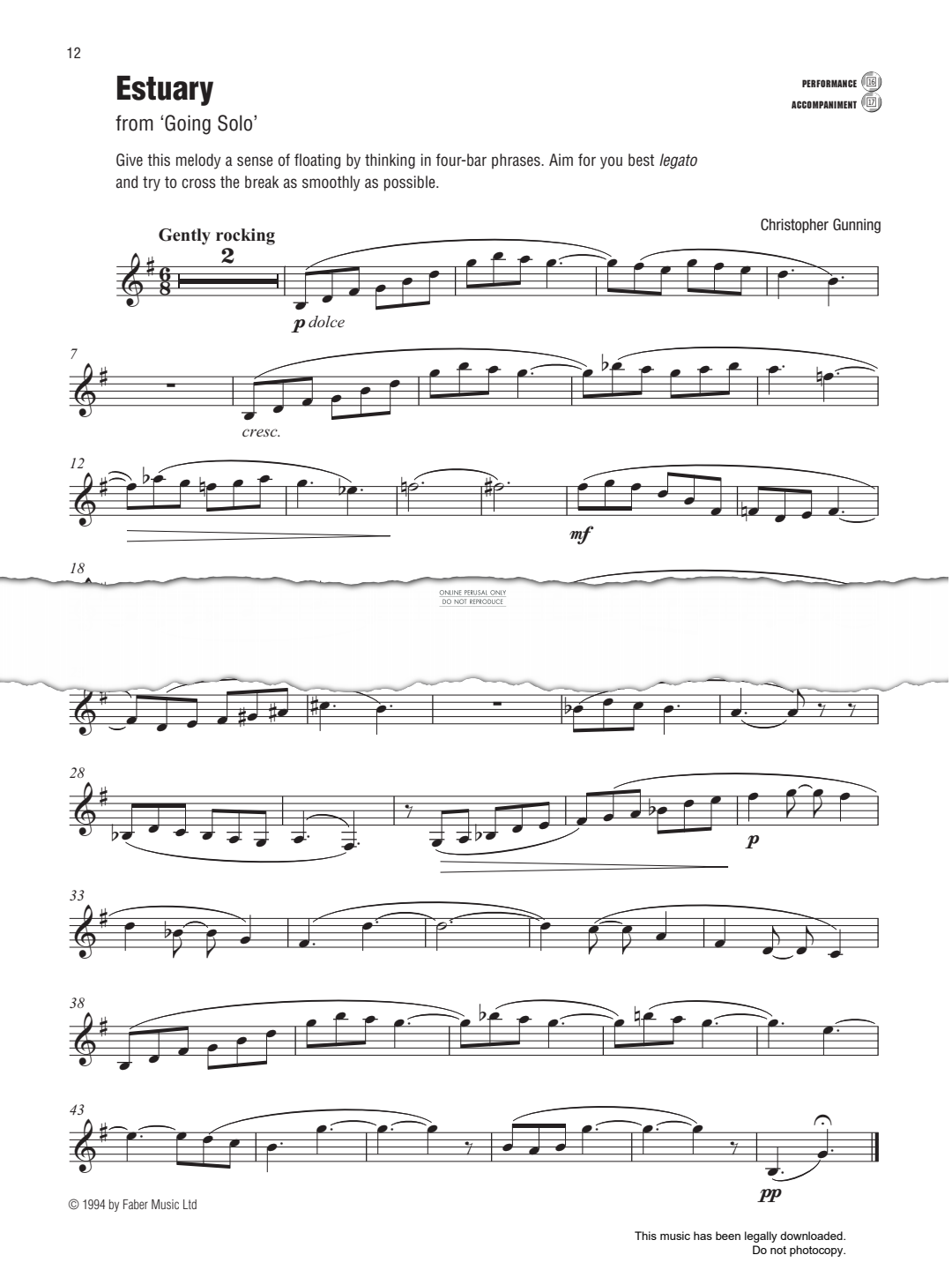 Produktgalerie: Seite 1 von 1 Estuary (from 'Going Solo'), Christopher Gunning, Klarinette, Klavier