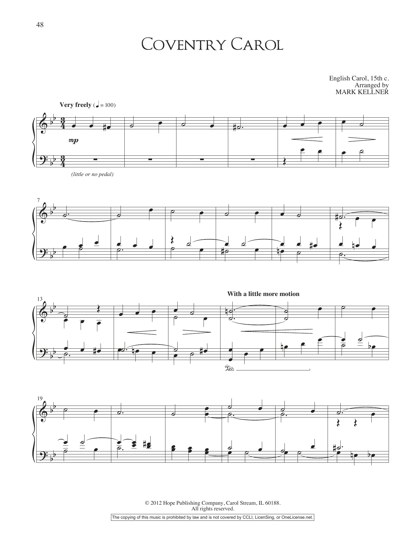 Product gallery: Page 1 of 1 Coventry Carol, Mark Kellner