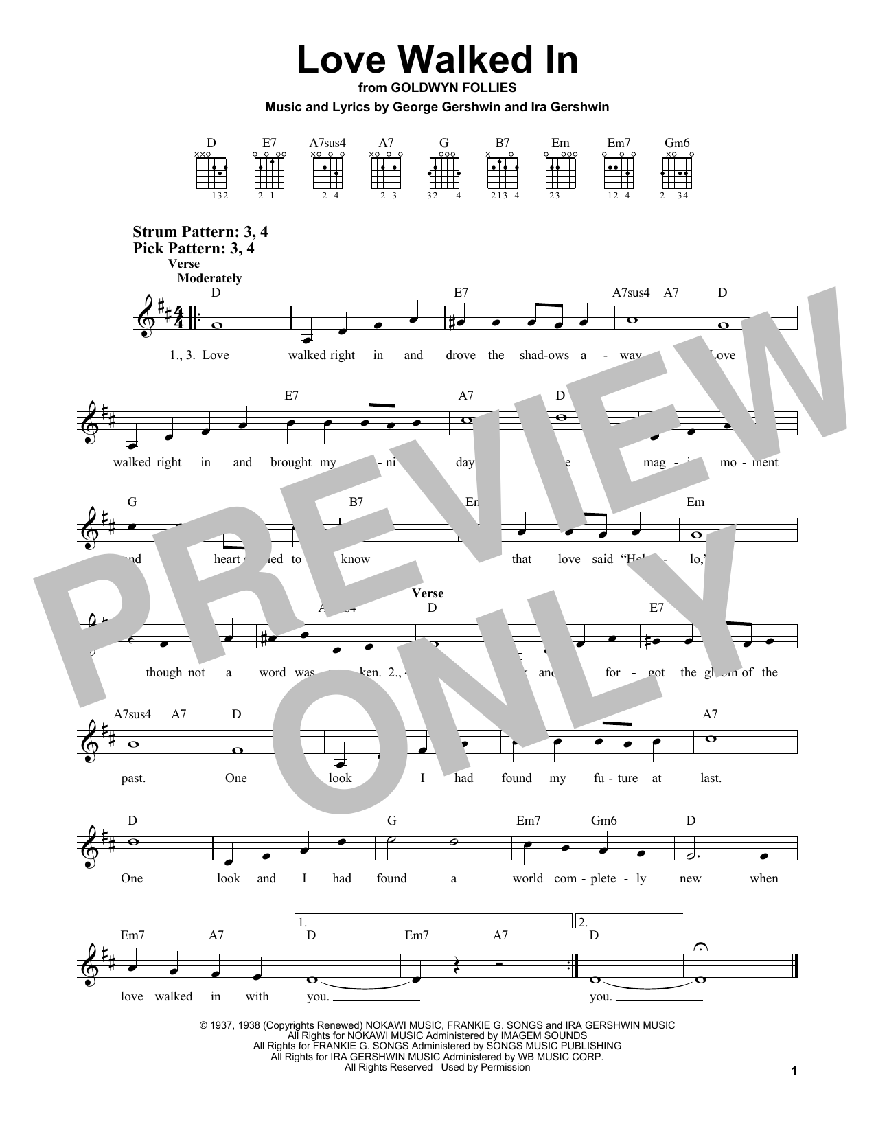Product gallery: Page 1 of 1 Love Walked In, George Gershwin