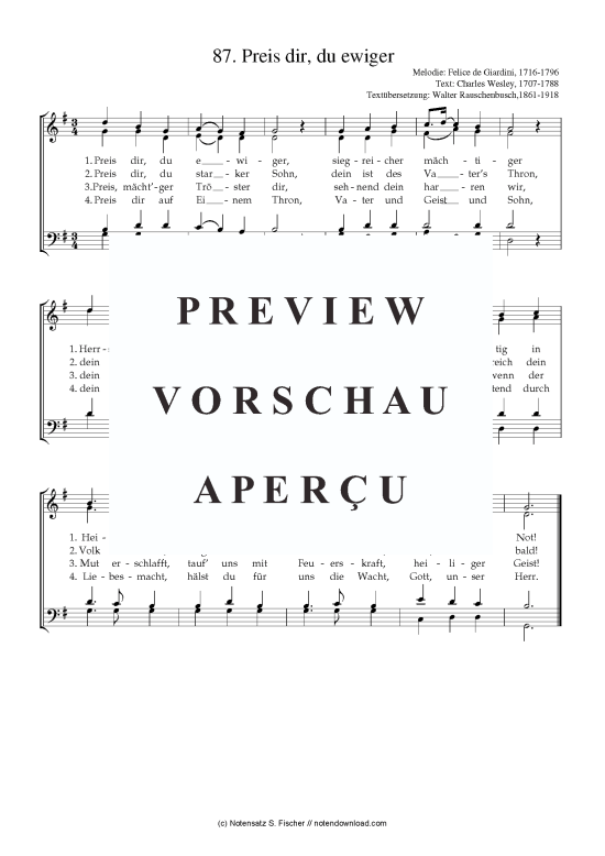Produktbild zu: Preis dir, du ewiger  Felice de Giardini, 1716-1796 / Charles Wesley, 1707-1788