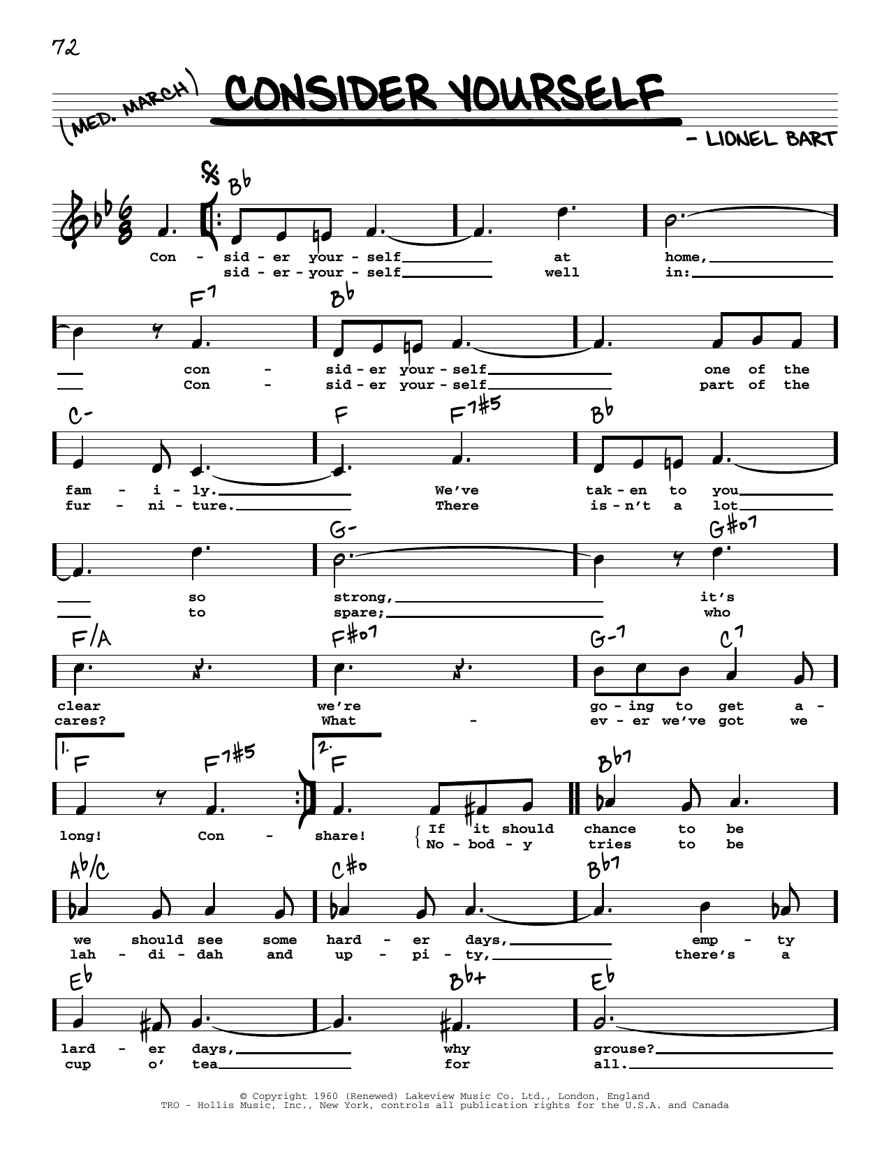 Produktbild zu: Consider Yourself (from Oliver) (High Voice)