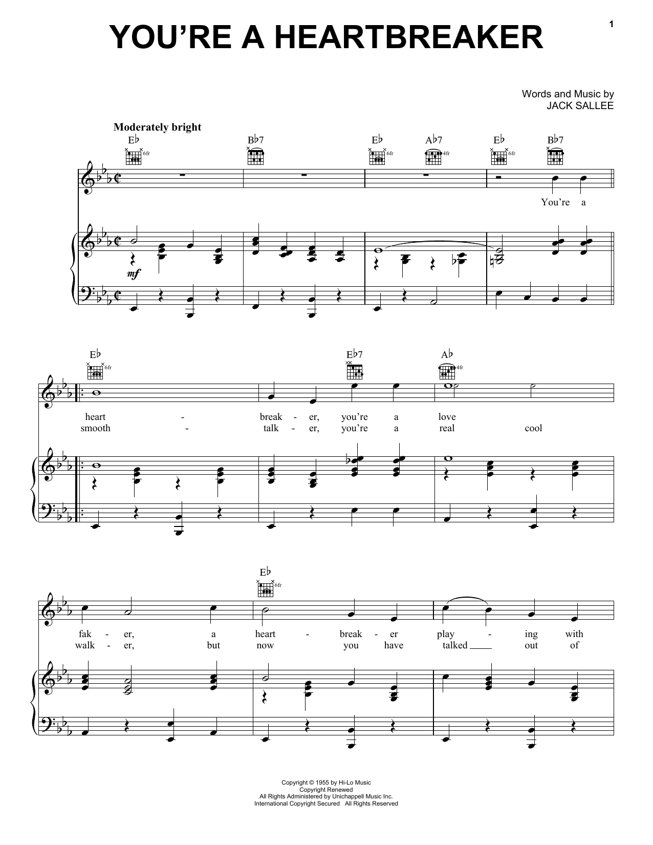 Produktgalerie: Seite 1 von 1 You're A Heartbreaker, Elvis Presley, Gesang, Gitarre, Klavier