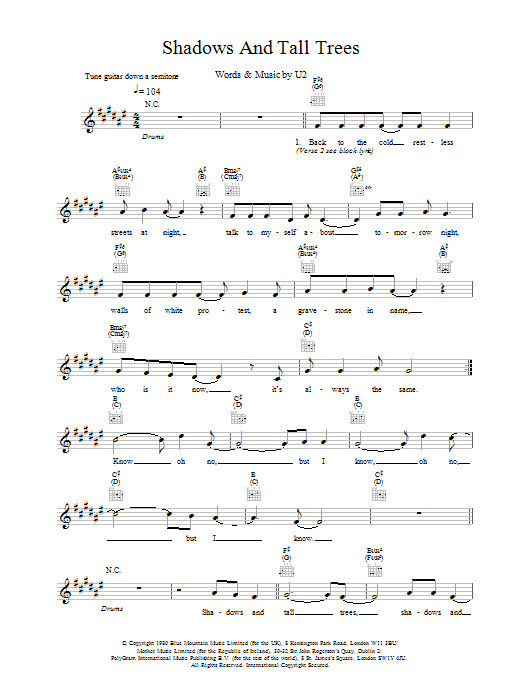 Produktgalerie: Seite 1 von 1 Shadows And Tall Trees, U2, Melodieinstrument