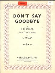 cover: Don't Say Goodbye, Jimmy Newman, Gesang, Gitarre, Klavier