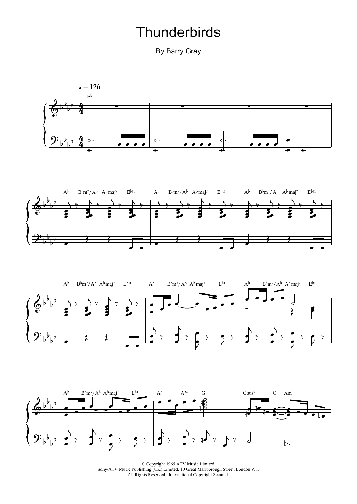 Product gallery: Page 1 of 1 Thunderbirds (Main Theme), Barry Gray