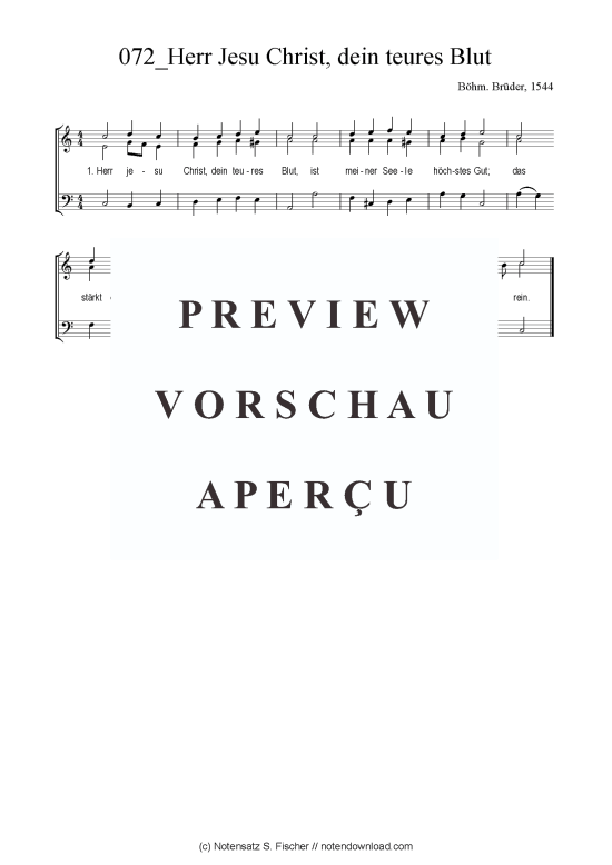 Product picture to: Herr Jesu Christ, dein teures Blut Böhm. Brüder, 1544