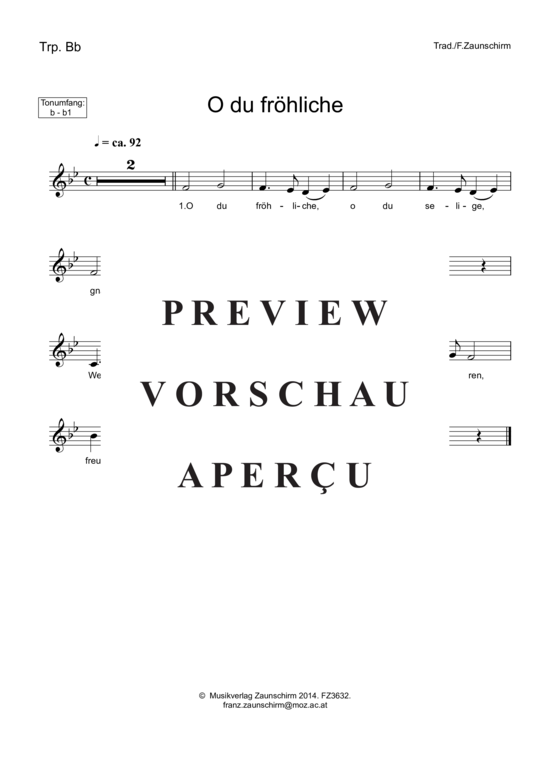 gallery: O du fröhliche , , (Trompete in B + Klavier)