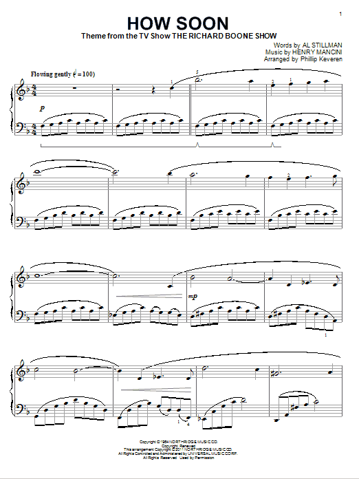 Product gallery: Page 1 of 1 How Soon (arr. Phillip Keveren), Henry Mancini