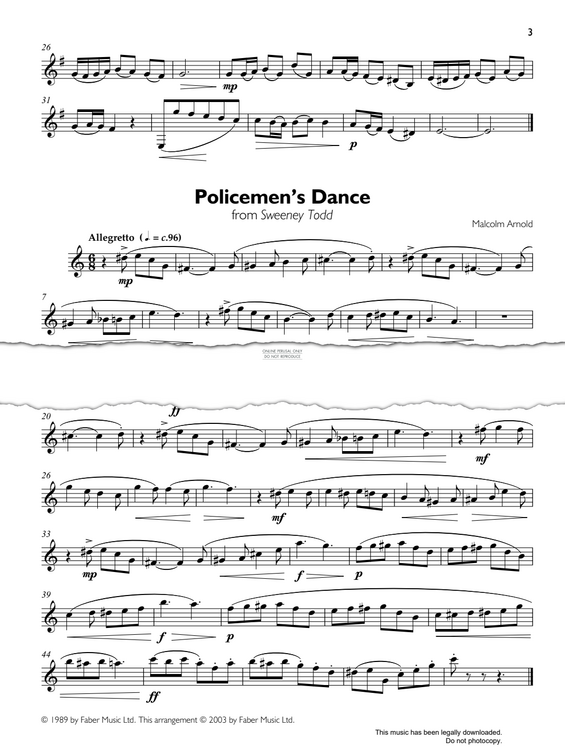 Product gallery: Page 1 of 1 Policeman's Dance (from 'Sweeney Todd'), Malcolm Arnold