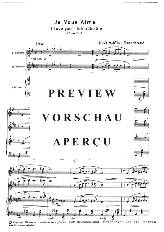 Produktgalerie: Seite 3 von 4 Je vous Aime, I Love You, , Trio: Klavier und 2 Melodieinstrumente B/Es