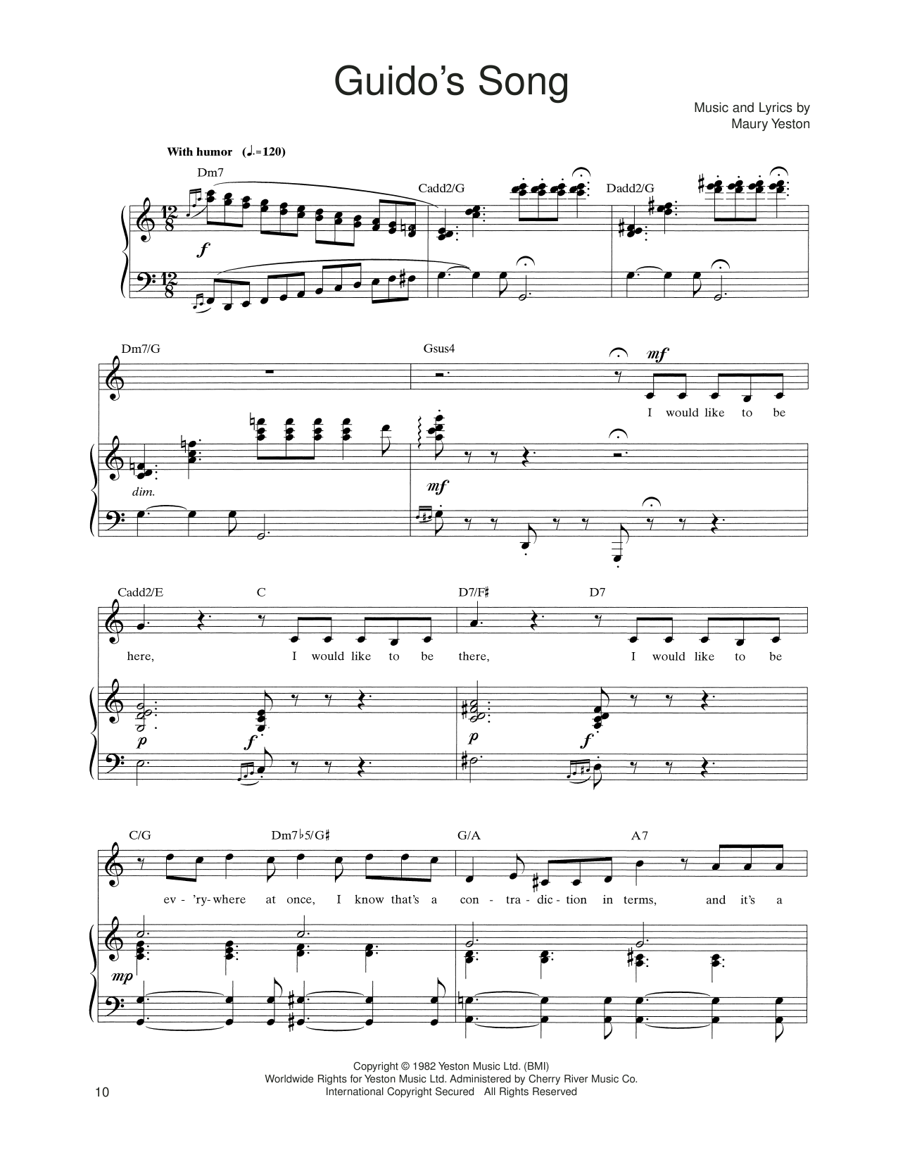 Product picture to: Guido's Song (from Nine)