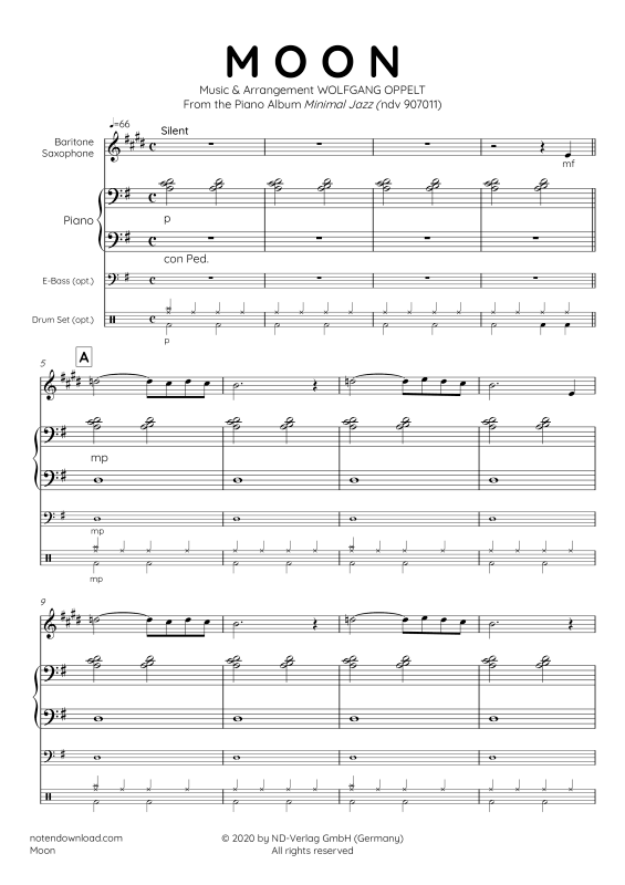 Produktgalerie: Seite 1 von 11 Moon, , Bariton Saxophon und Klavier - E-Bass und Drum Set optional