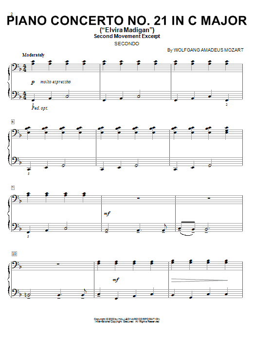 Produktbild zu: Piano Concerto No. 21 in C Major ("Elvira Madigan"), Second Movement Excerpt