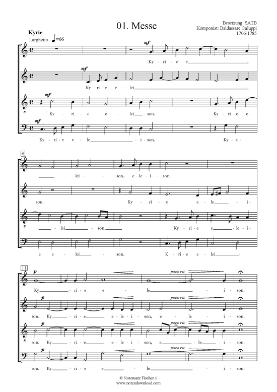 Produktbild zu: Messe Baldassare Galuppi 1706-1785