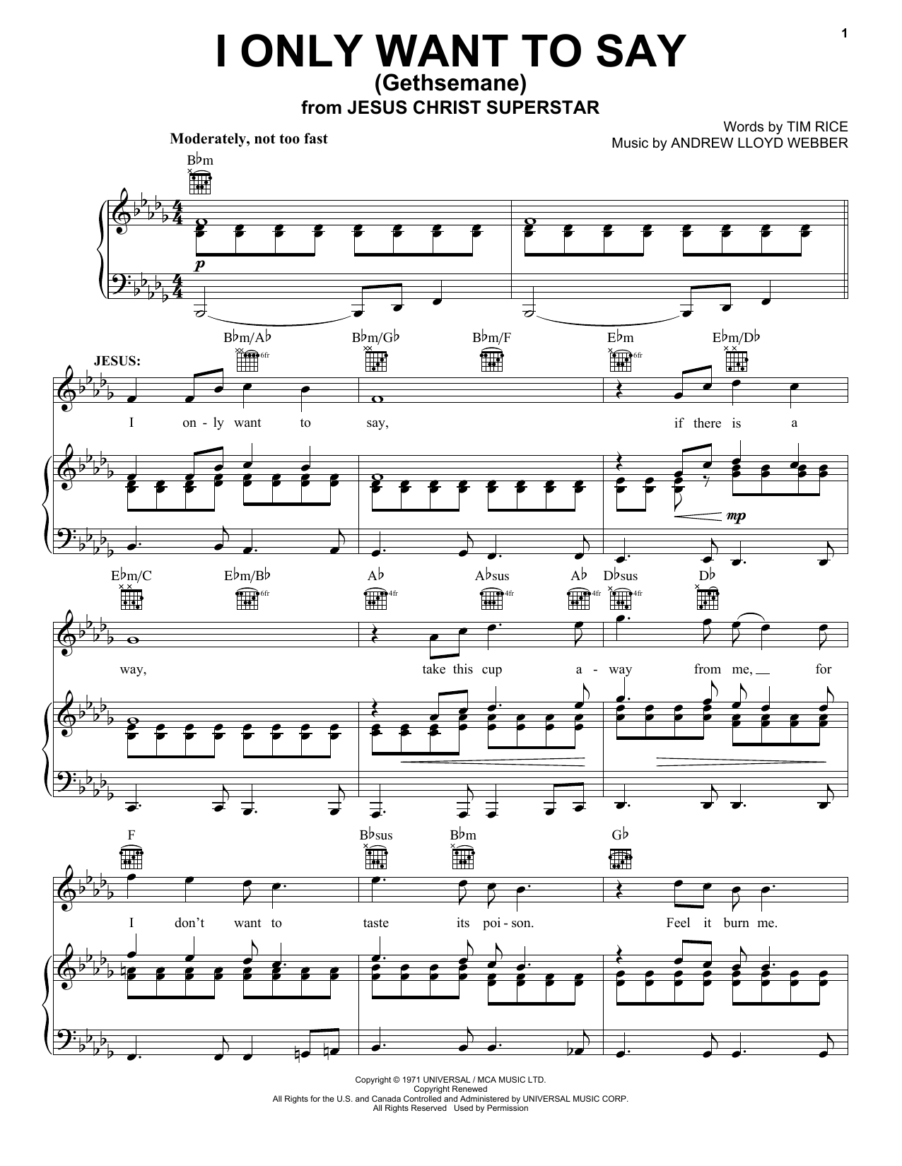 Produktbild zu: I Only Want To Say (Gethsemane)