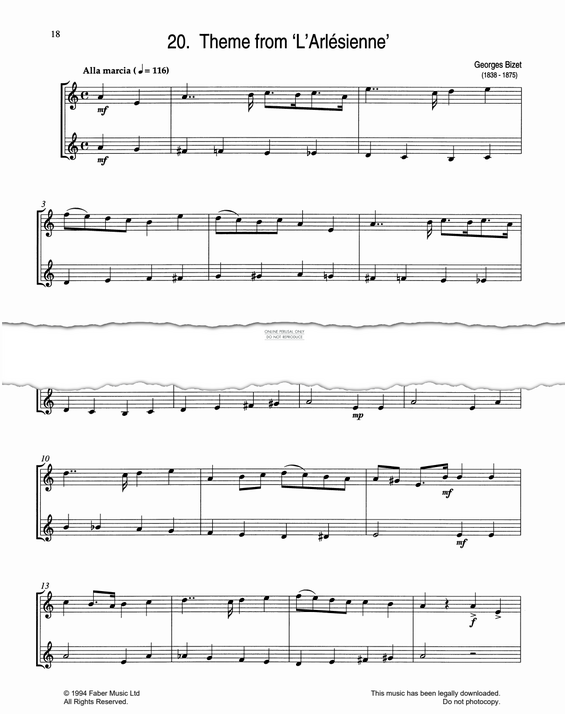 Produktgalerie: Seite 1 von 1 Theme from ‘L’Arlésienne’, Georges Bizet, Trompete