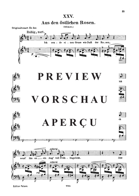 Product gallery: Page 2 of 3 Aus den östlichen Rosen, Op.25 No.25, , Low Voice and Piano