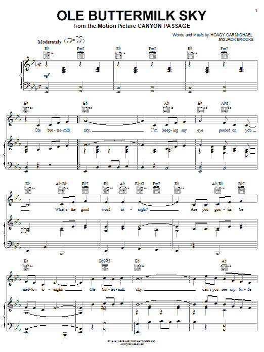 Product gallery: Page 1 of 1 Ole Buttermilk Sky, Hoagy Carmichael