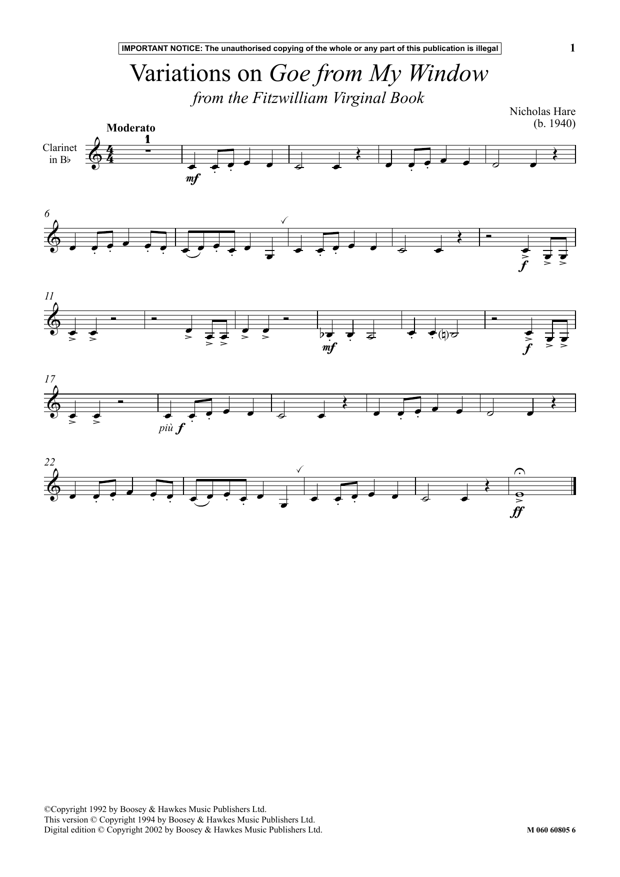 Produktbild zu: Variations On Goe (from My Window from The Fitzwilliam Virginal Book)