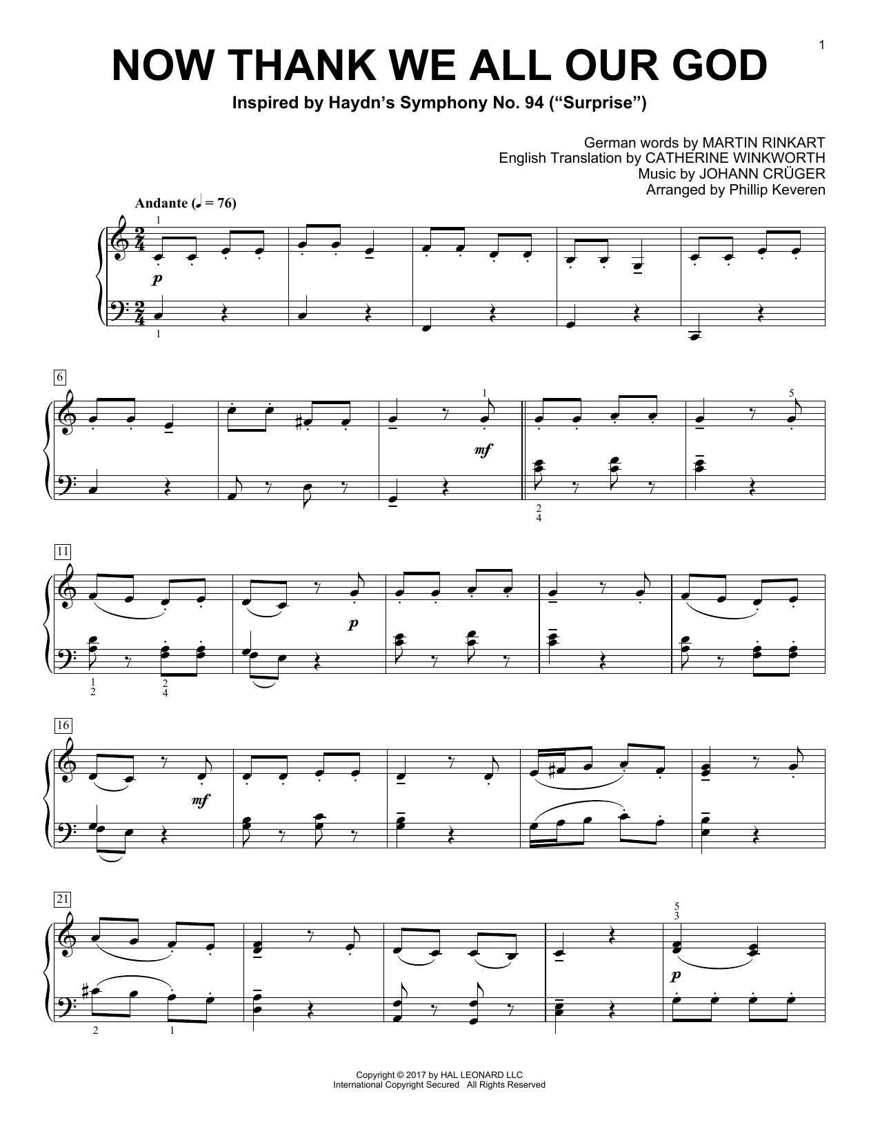Product gallery: Page 1 of 1 Now Thank We All Our God (arr. Phillip Keveren), Martin Rinkart